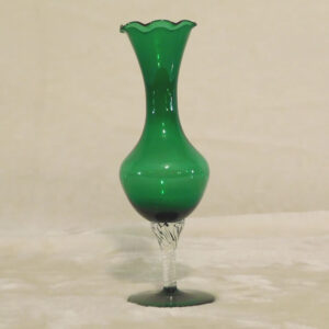 green and clear glass vase