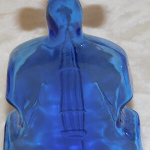 Vintage Blue Glass Violin Shaped Bottle