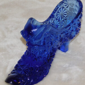 Vintage & Collectible Decorative Blue Glass Slipper, Shoe