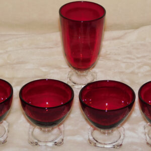 Red Glass with clear base