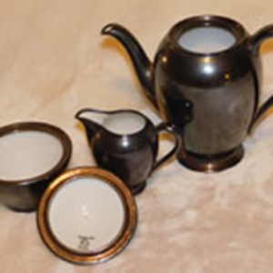 Dark Grey Porcelain Tea Set