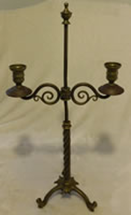 Antique Solid Heavy Brass Candelabra - Image 2
