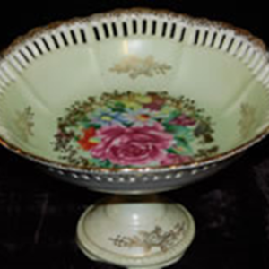 Flowers on Mint Green Fruit Bowl