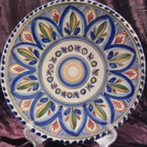 Decorative Wall Plate hand painted in blue