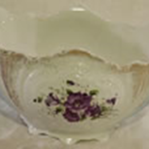 Antique Bowl with painted flowers