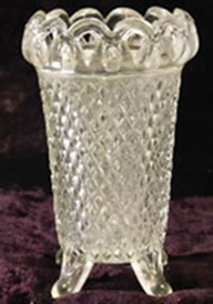 Footed clear glass vase