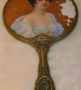Vintage Mirror with woman portrait